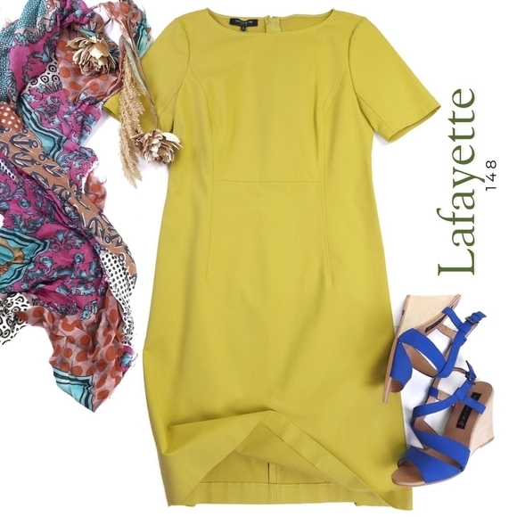 New Lafayette 148 New York Stunning Lime Dress Size S - Picture 1 of 16